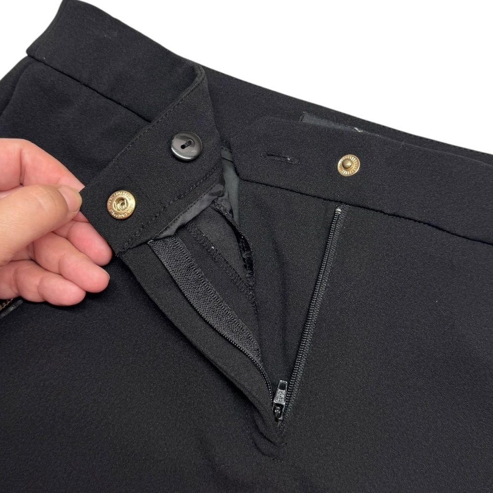 Karl Lagerfeld Ankle Pant faux leather trim angled zipper pockets womens 4 - Picture 7 of 14